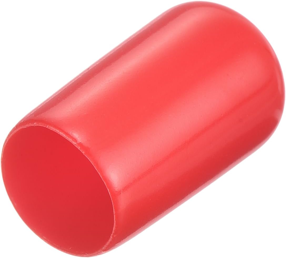 uxcell 20pcs Rubber End Caps 11.5mm ID Vinyl Round Tube Bolt Cap Cover Thread Protectors Red