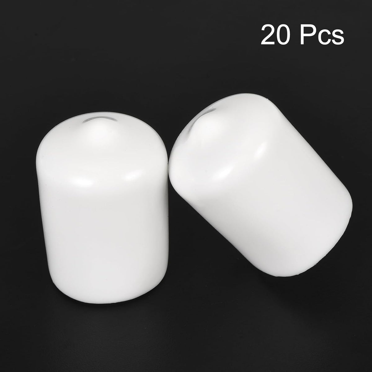 uxcell 20pcs Rubber End Caps 16mm ID Vinyl Round End Cap Cover Screw Thread Protectors White