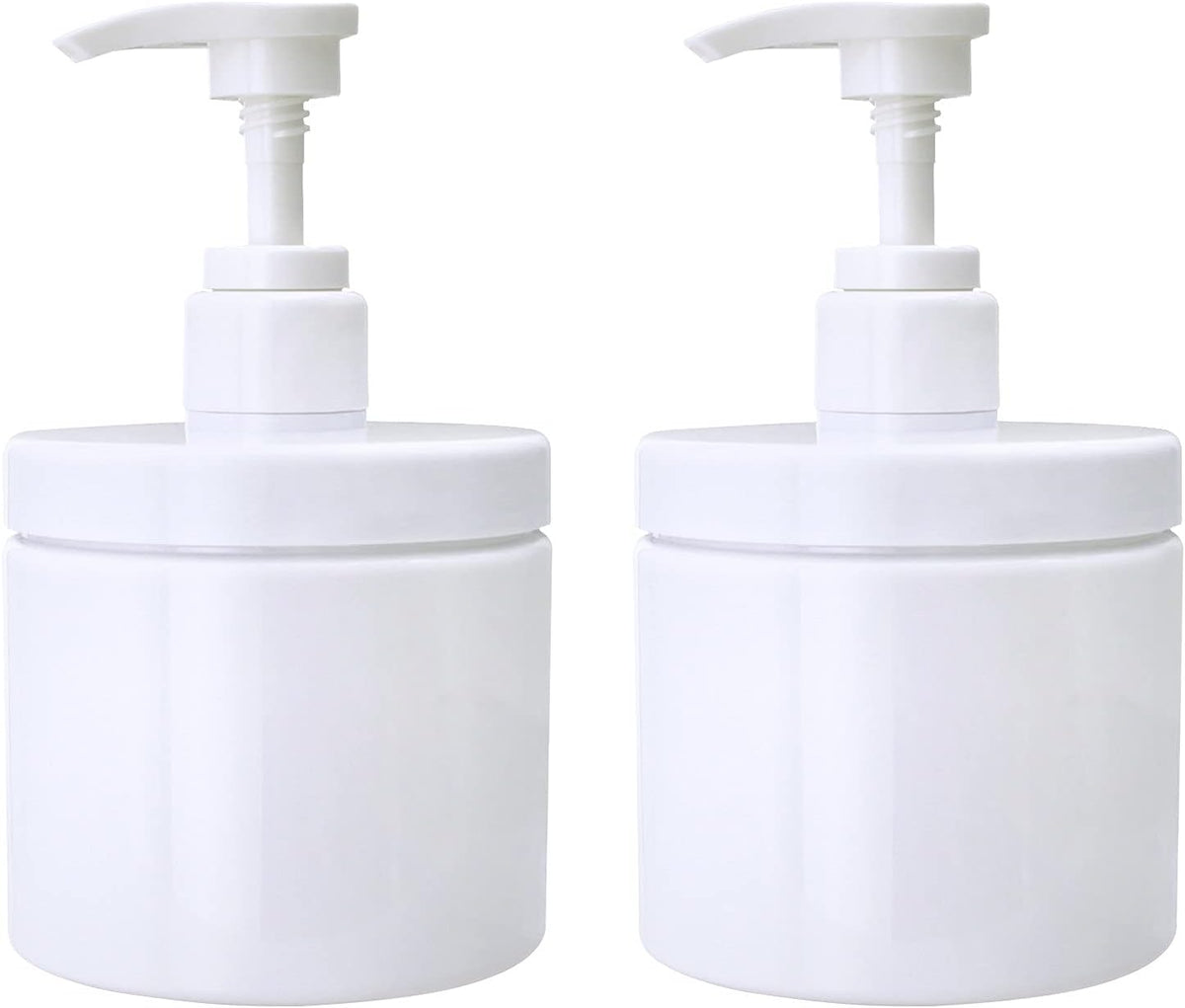 Cosywell Pump Bottle Dispenser Plastic Pump Bottles Refillable Bottles Wide Mouth Jar Style Empty
