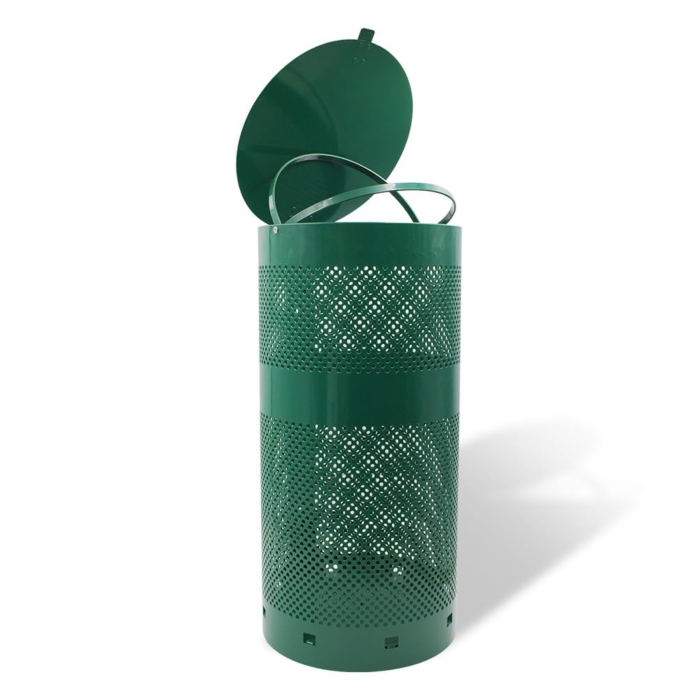 ZERO WASTE USA - The Sentry® Waste Can Gloss Green - 100% Rust-Free, Powder-Coated