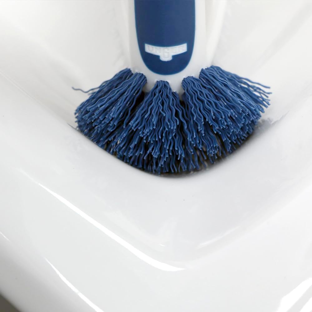 Unger 2-in-1 Bath and Tile Scrubber Brush Tool, Crevice Cleaning Supplies, Dishwasher Safe, Rounded