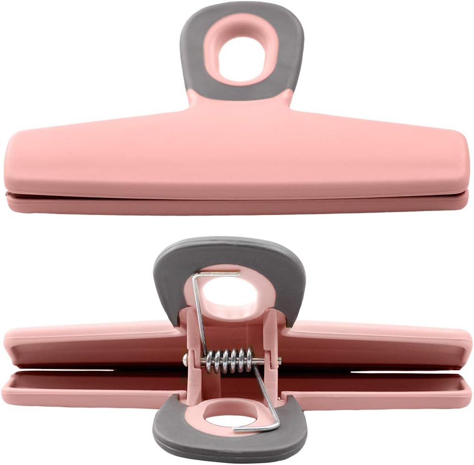 COOK WITH COLOR Food Clips - Wide Heavy Duty Chip Clips, Large Bag Clips for Food Storage with Air