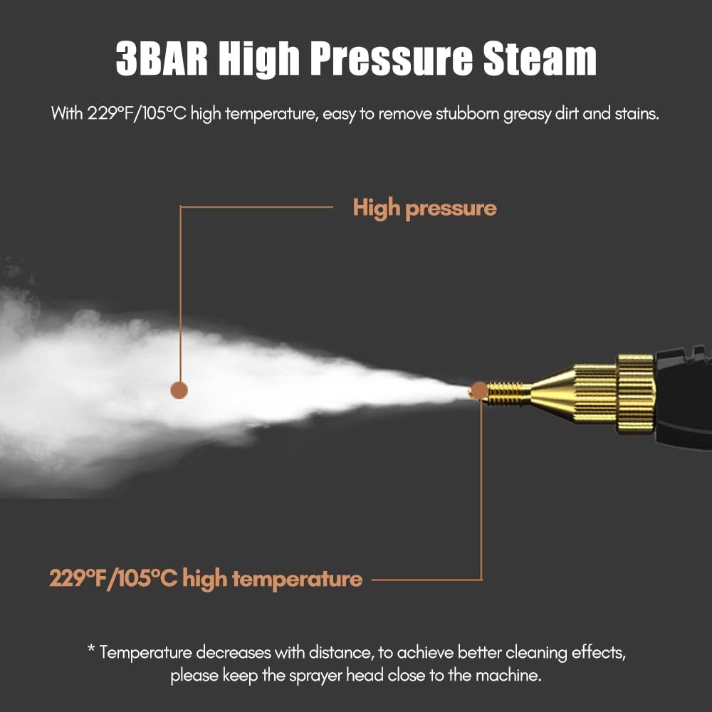 Decdeal Steam Cleaner - 2500W High Temperature Pressurized Handheld Steam Cleaning Machine with