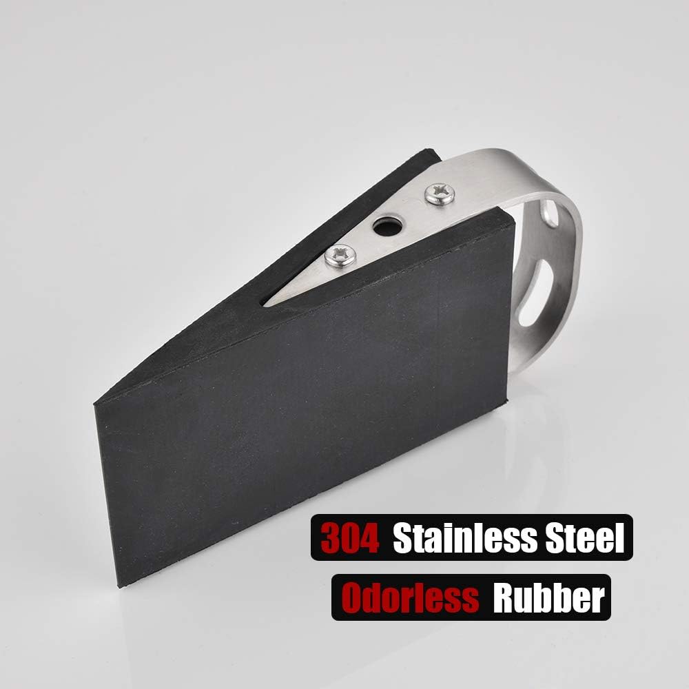 JQK Heavy Duty Door Stopper Rubber Wedge, 304 Stainless Steel Security Door Stops Works On All