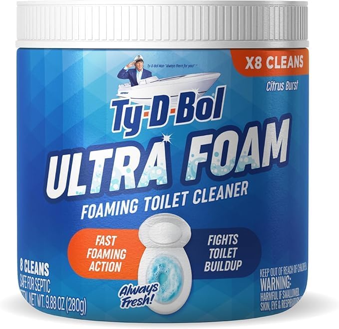 Ty-D-Bol Ultra Foam Toilet Bowl Cleaner - Provides Up to 8 Cleans - Citrus Scent - Fights Buildup
