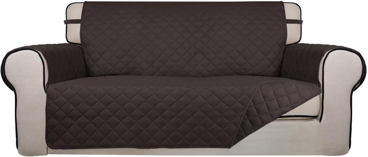 PureFit Reversible Quilted Sofa Cover, Water Resistant Furniture Protector, Washable Couch Cover