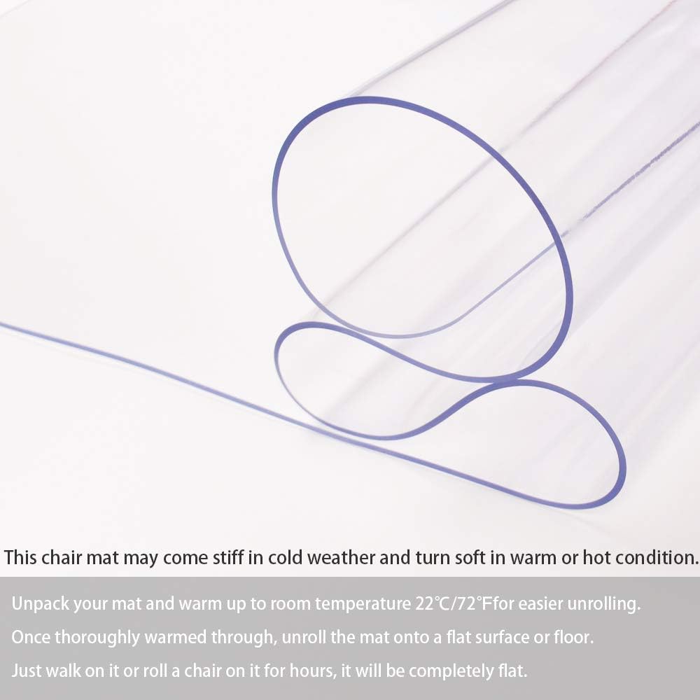Office Chair Mat for Hardwood Floor, 1/8" Thick 55” x 35” Crystal Clear Hard Floor Chair Mat