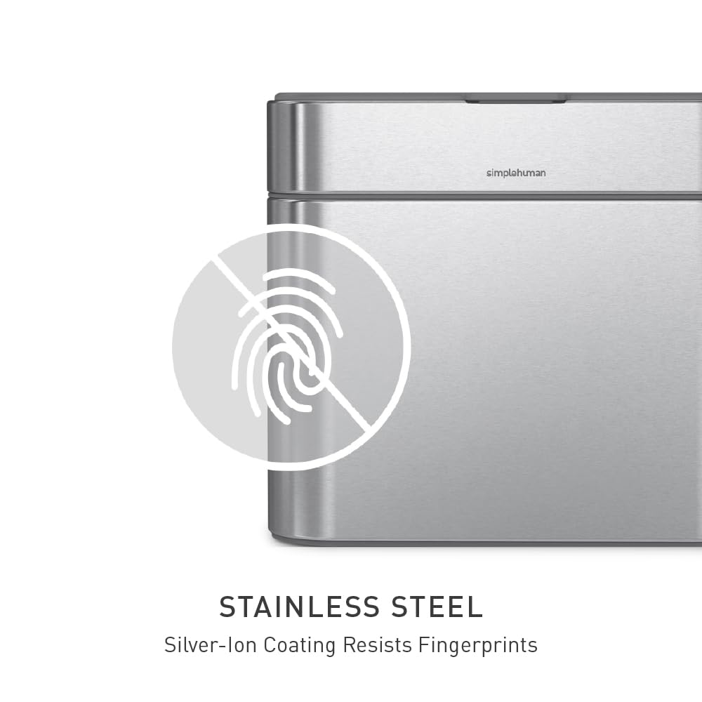 simplehuman Compost Caddy, Detachable and Countertop Bin, 4 Liter / 1.06 Gallon, Brushed Stainless