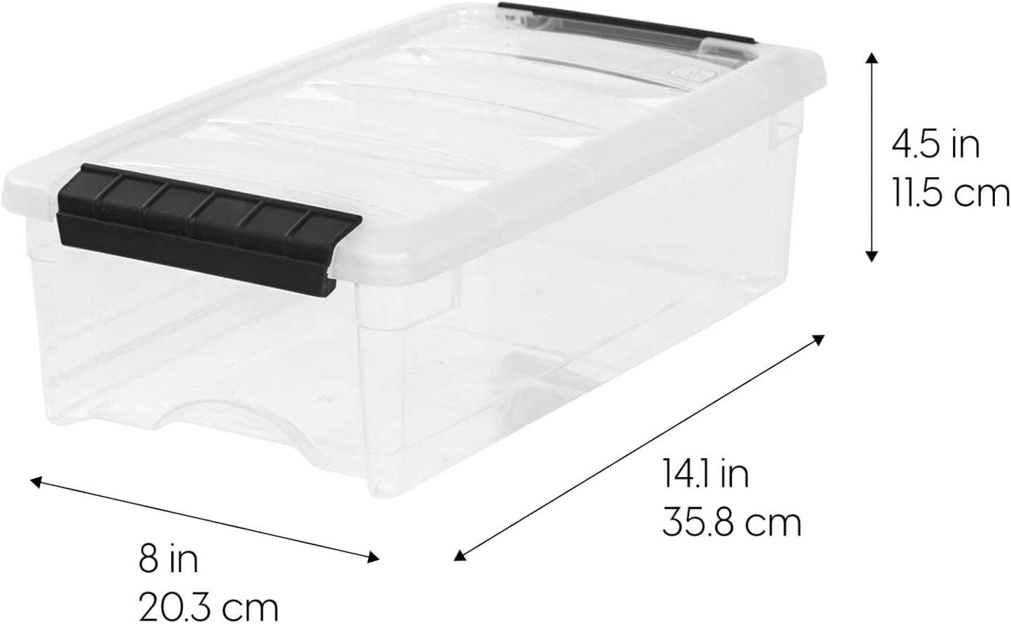 IRIS USA 6-Pack Storage Bins with Lids, 6 Quart, Made in USA Stackable See-Through Organizing