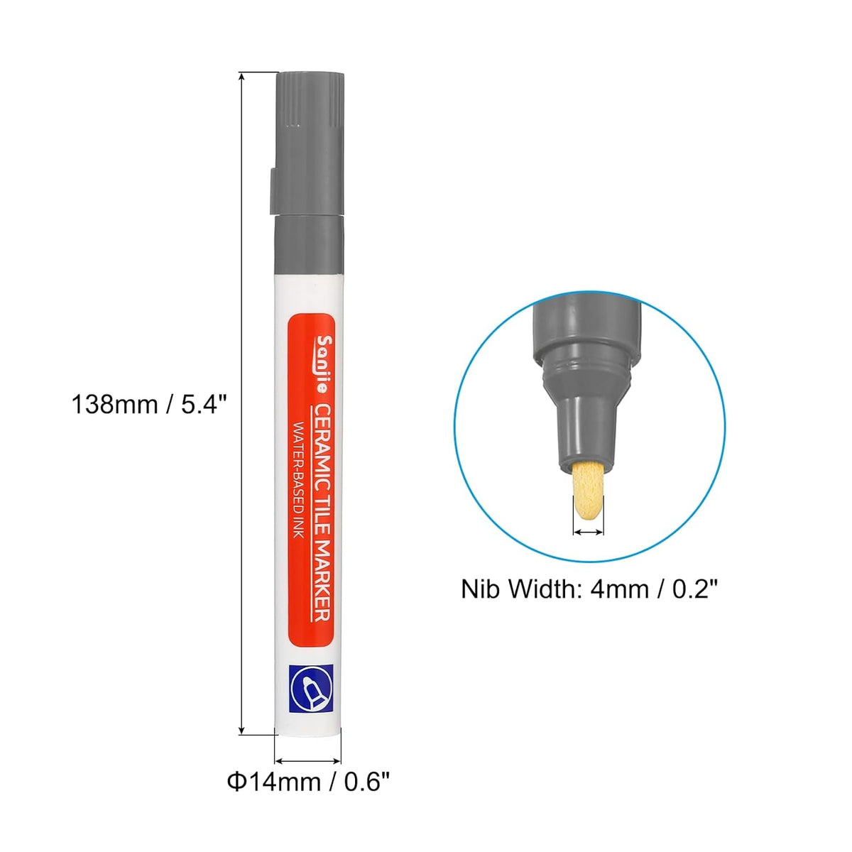 PATIKIL Grout Pen, 4 Pack Grey Tile Marker Waterproof Grout Sealer Pen Tile Repair Pens Paint Pens