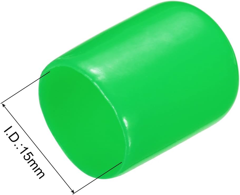 uxcell 20pcs Rubber End Caps 15mm ID Vinyl PVC Round Tube Bolt Cap Cover Screw Thread Protectors
