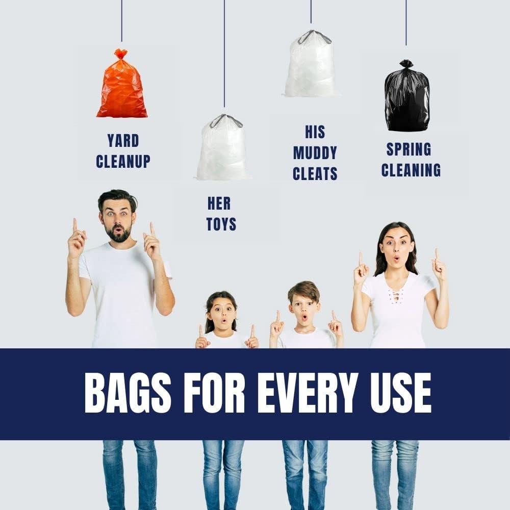 Plasticplace 55-60 gallon Trash Bags │ 1.2 Mil │ Orange Heavy Duty Garbage Can Liners │ 38” x 58”