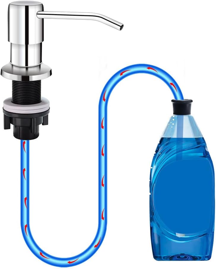 Soap Dispenser for Kitchen Sink, in Sink Soap Dispenser Pump, 47" Silicone Extension Tube Connect