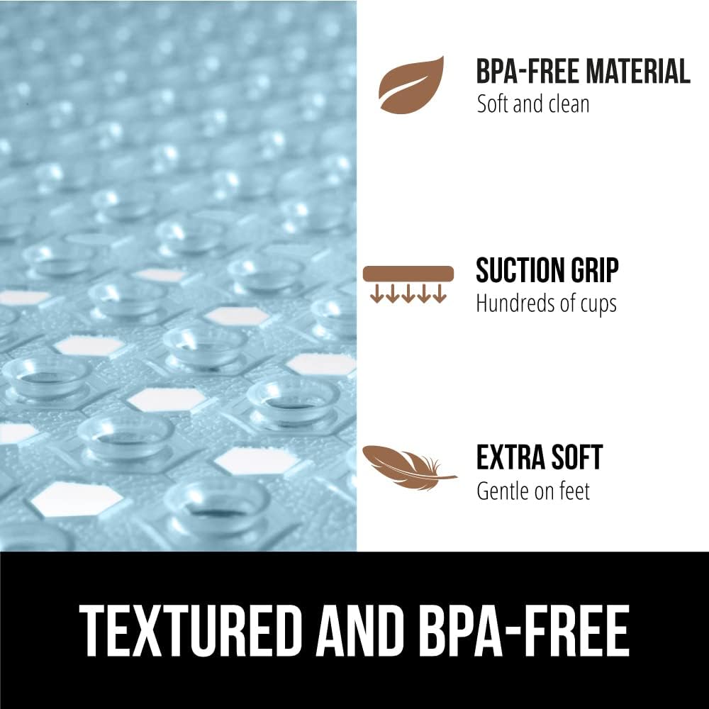 GORILLA GRIP Patented Square Shower Stall Mat, Small Bathtub Floor Mats for Stand Up Showers with