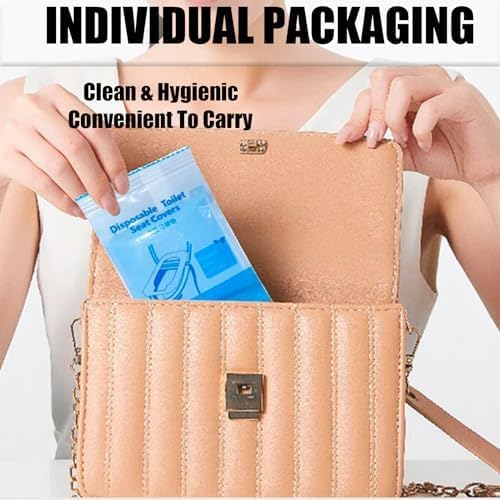 50 Pack Toilet Seat Covers Disposable 16x24 Inch XL Portable Toilet Liners Travel Seat Cover for