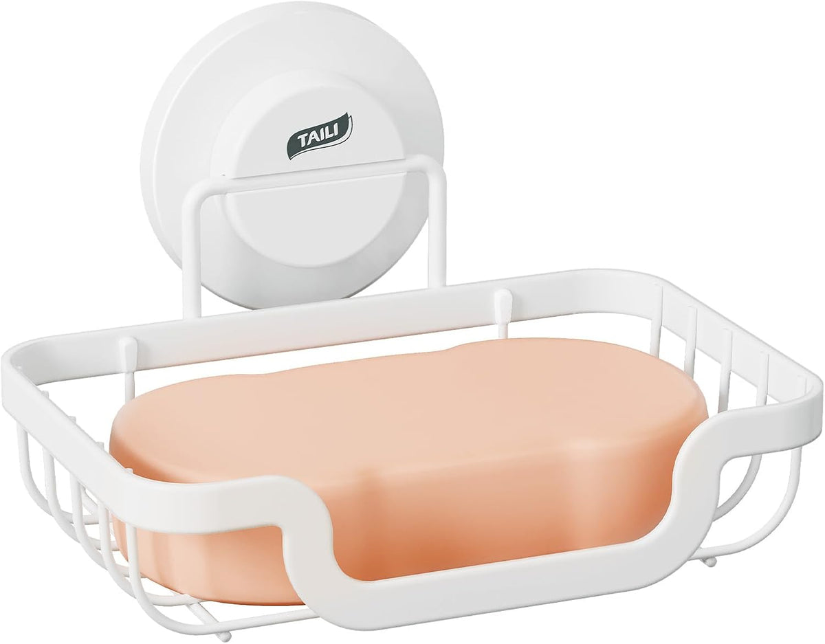 TAILI Soap Holder Bar Dish Suction Cup, Bar Shampoo Rack for Shower Wall, Draining Soap Saver Tray
