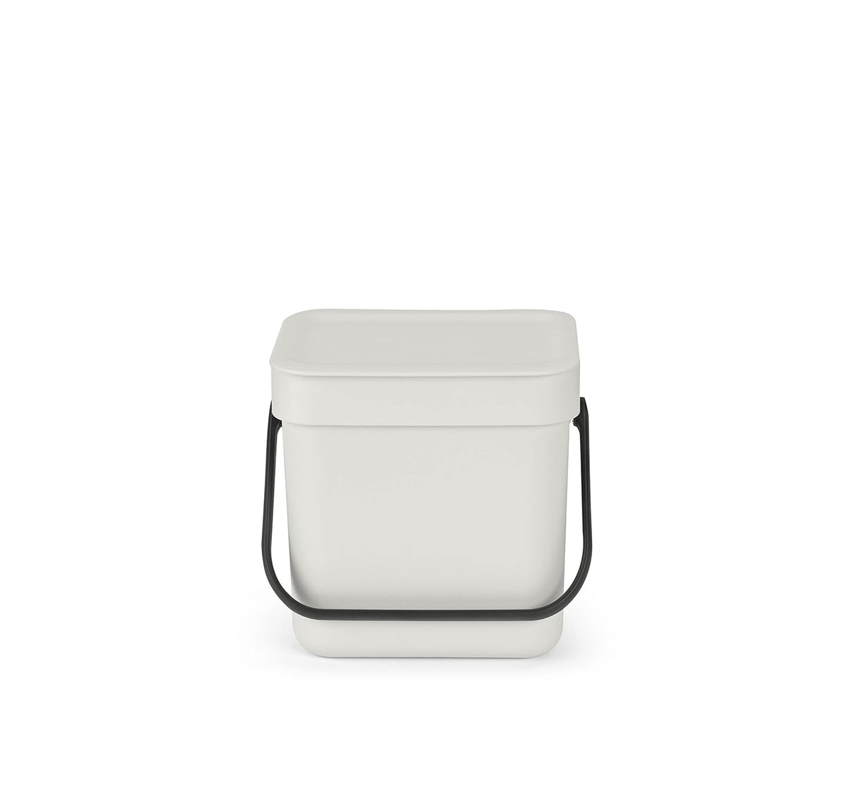Brabantia Sort & Go Food Trash Can (0.8 Gal/Light Gray) Small Countertop Kitchen Compost Caddy with