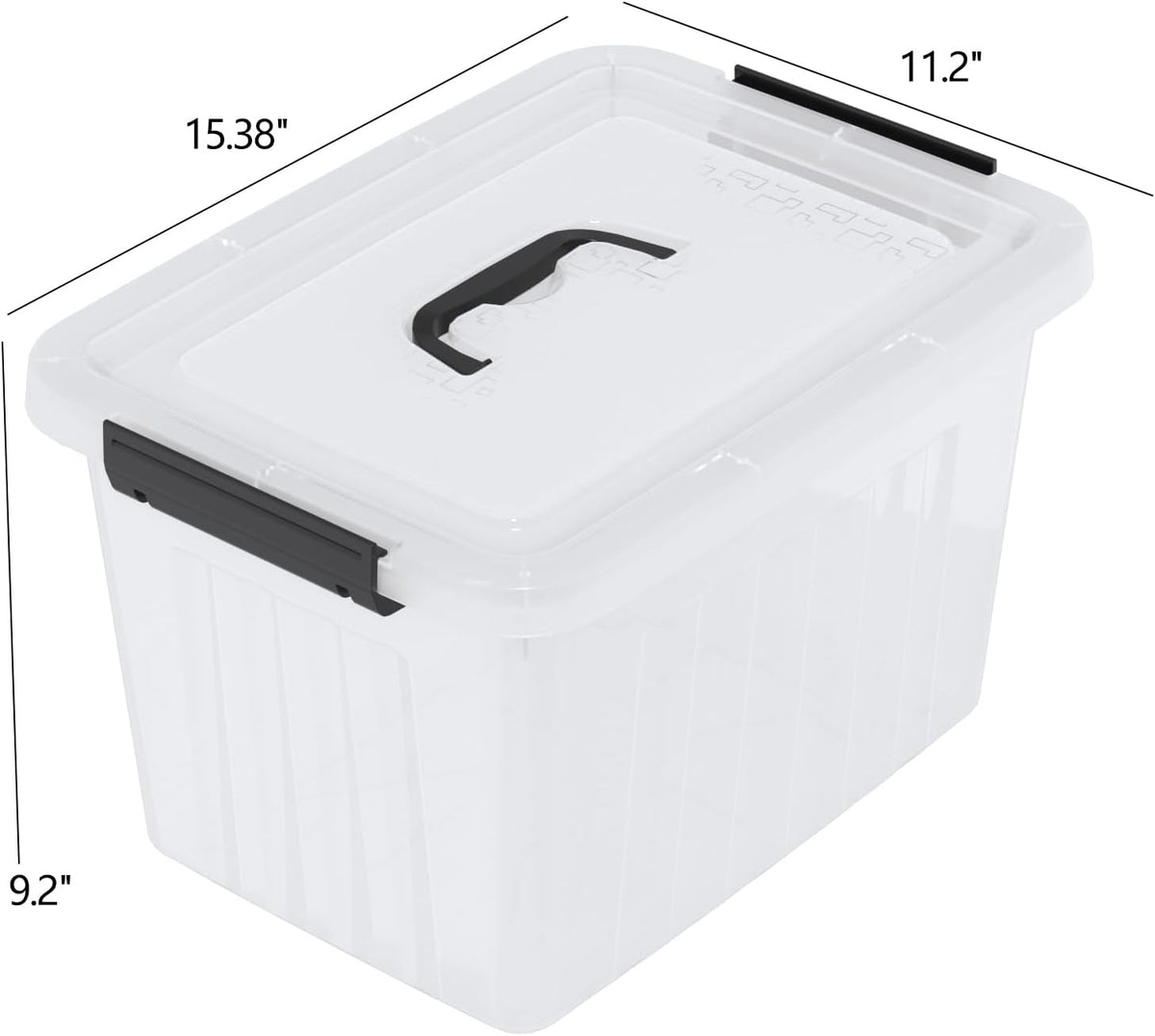 4 Packs 20 L Clear Plastic Storage Bins, Stackable Organizer Containers with Lids, Latching Box