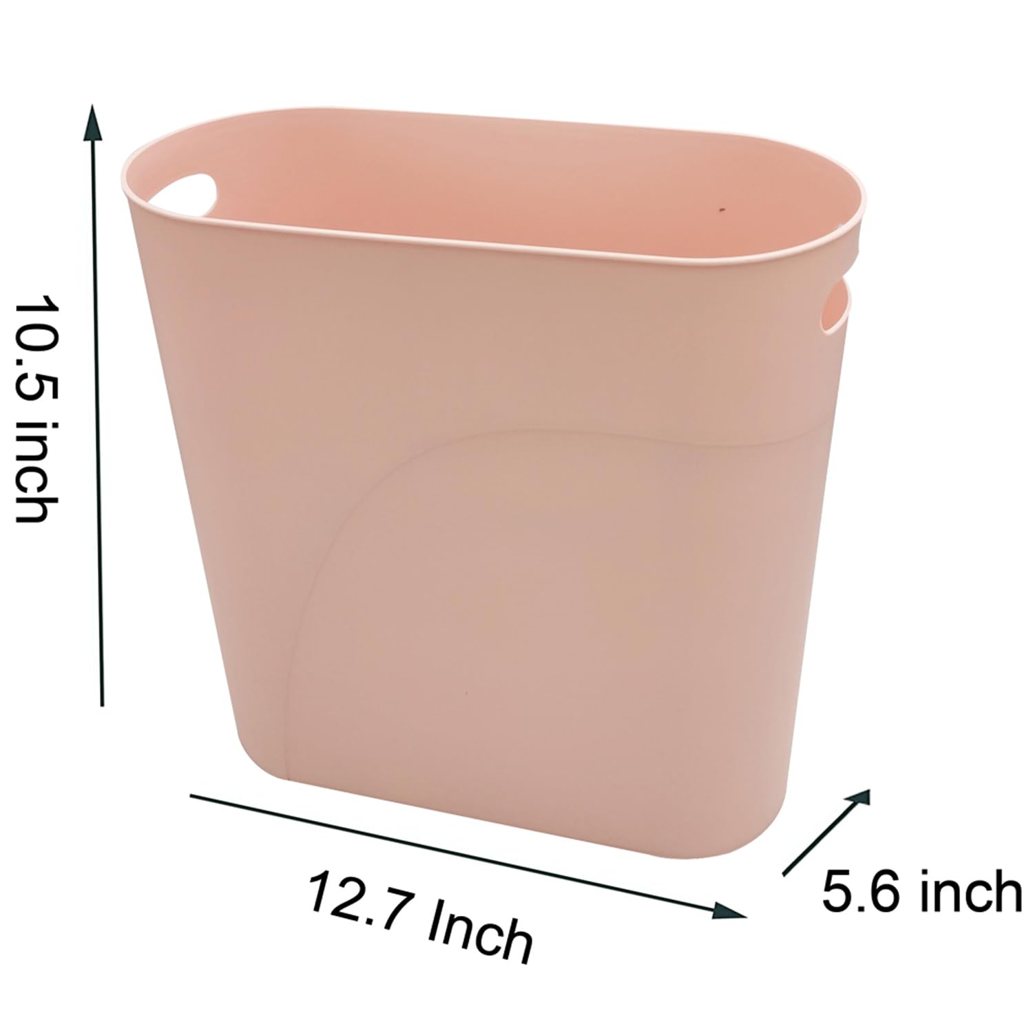 Small Trash Can Plastic Bathroom Wastebasket 3.2 Gallon Slim Garbage Container Bin with Handle for