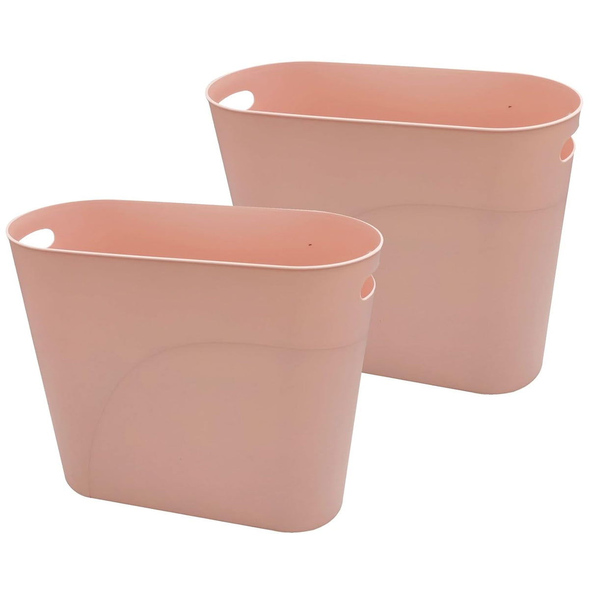 Small Trash Can Plastic Bathroom Wastebasket 3.2 Gallon Slim Garbage Container Bin with Handle for