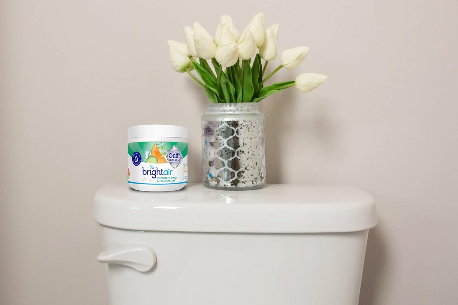 Bright Air 14 oz. Super Odor Eliminator, For Medium-Size Spaces, Cucumber Water & Fresh Melon