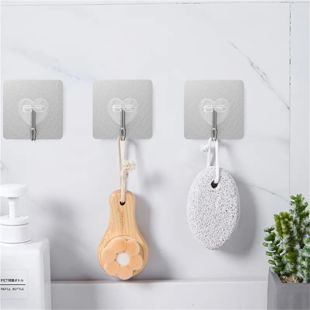 DGYB 20 Pcs Adhesive Hooks for Hanging 22lb Self Adhesive Wall Hooks Heavy Duty Waterproof