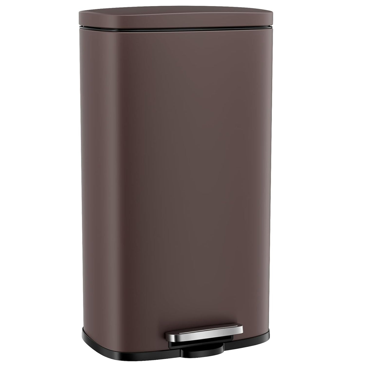 Arlopu 8 Gallon Step Trash Can, Stainless Steel Garbage Bin, Soft-Close Rubbish Bin with Removable