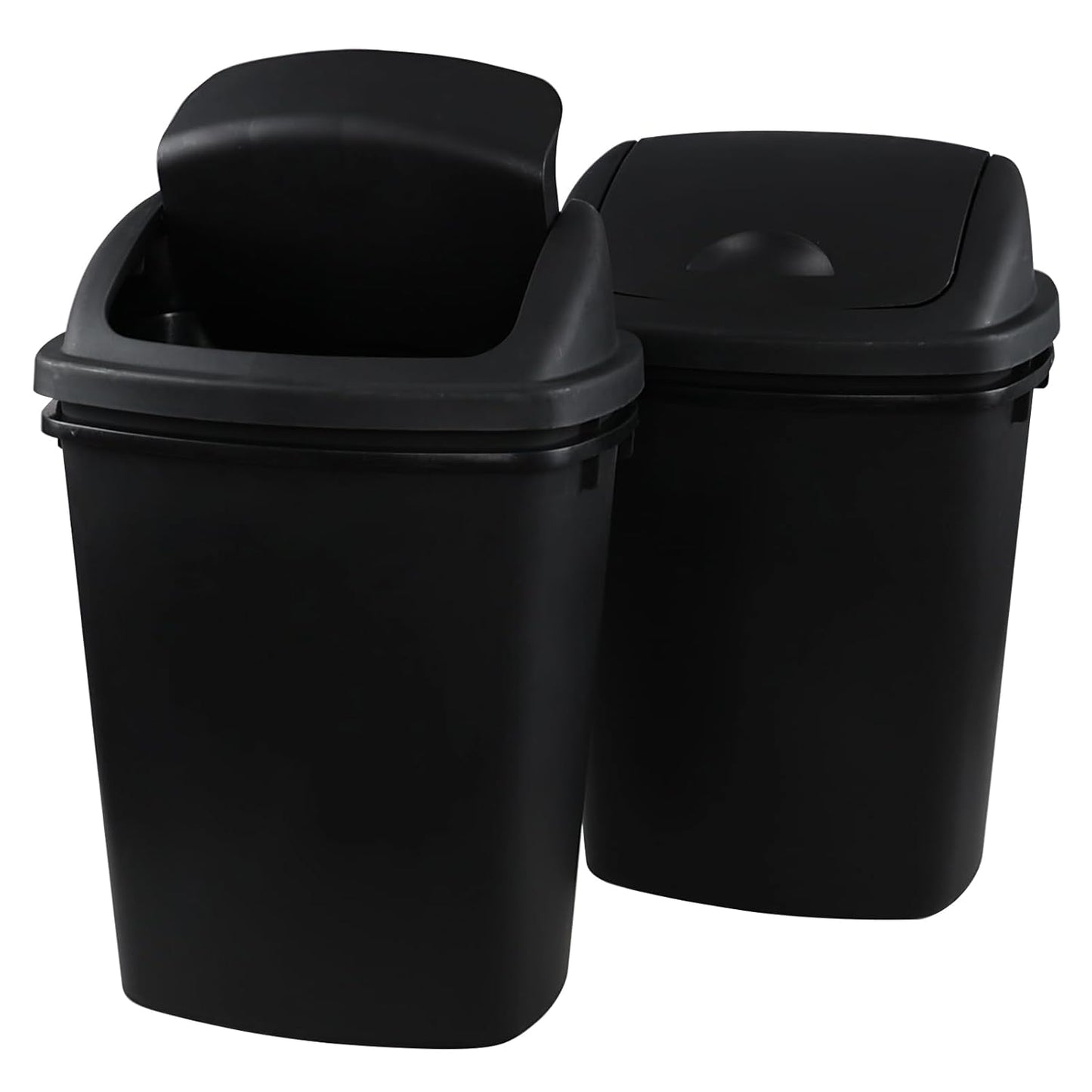 Zopnny 8 Gallon Plastic Swing Top Garag Bin, Lidded Wastebasket Trash Can for Kitchen or Workspace
