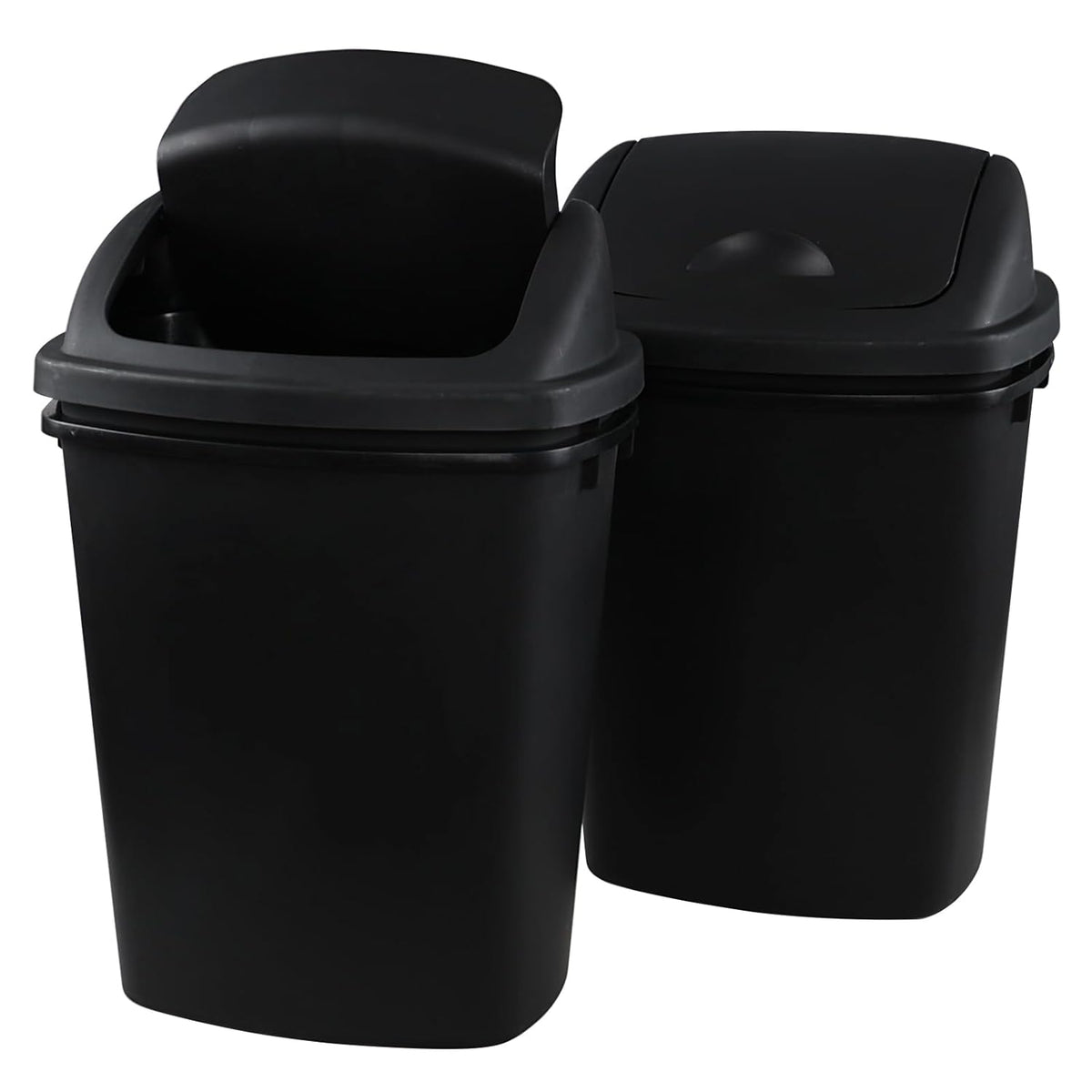 Zopnny 8 Gallon Plastic Swing Top Garag Bin, Lidded Wastebasket Trash Can for Kitchen or Workspace