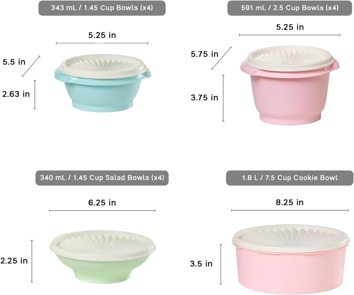 Tupperware Heritage Collection, 36 Piece Food Storage Container Set in Vintage Colors, Dishwasher
