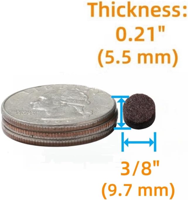 Furnigear Felt Pads Small 3/8" Felt Pads for Cabinet Doors Bumpers, Cabinet Cushion Dots Felt