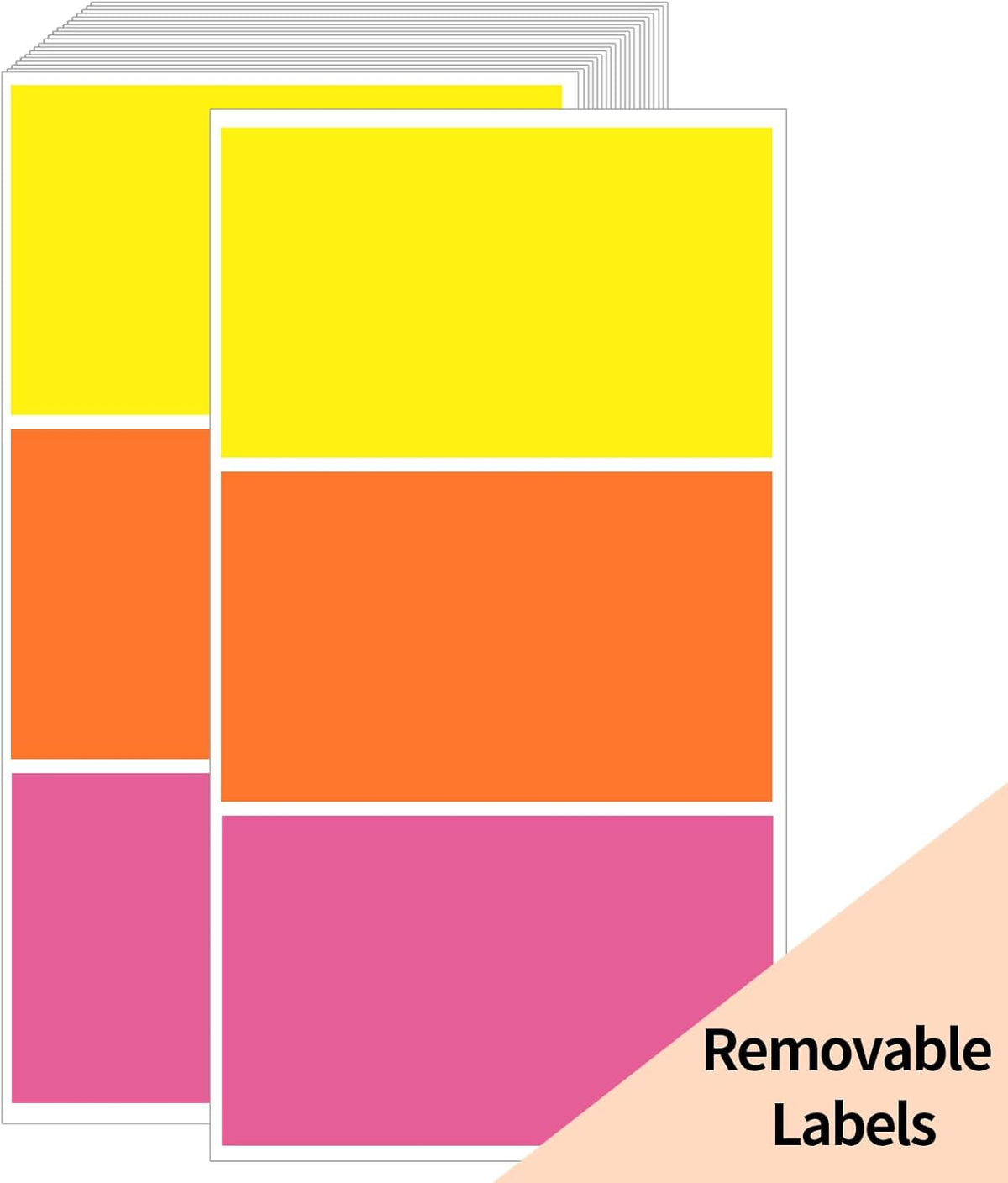 STARLIBOO Removable Colored Labels Stickers, 3X5 Inch Removable Large Label Stickers for Moving