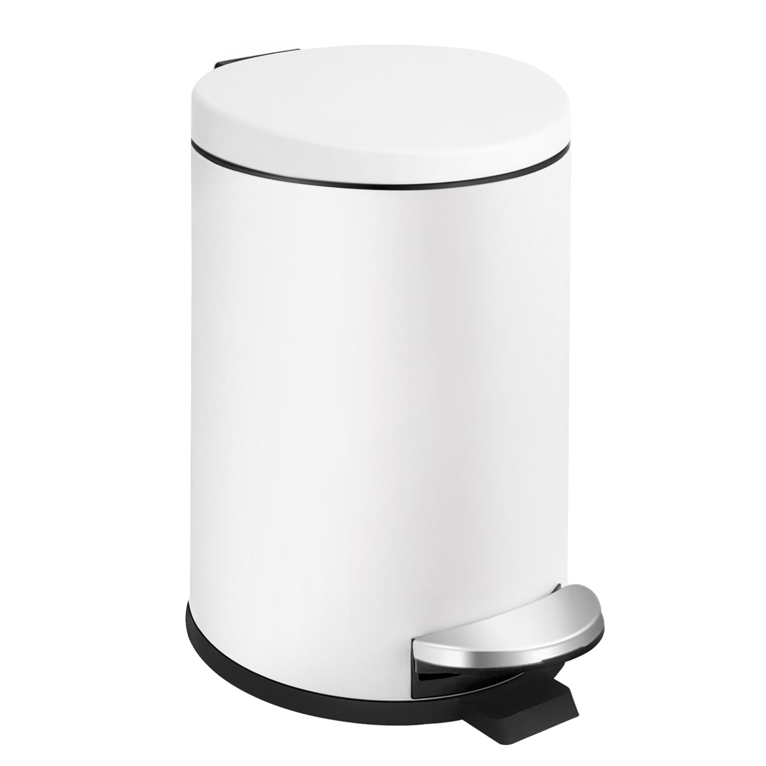TIPGO Small Trash Can with Lid Soft Close, 4.5 Liters / 1.2 Gallon Bathroom Garbage Can, Mini Step