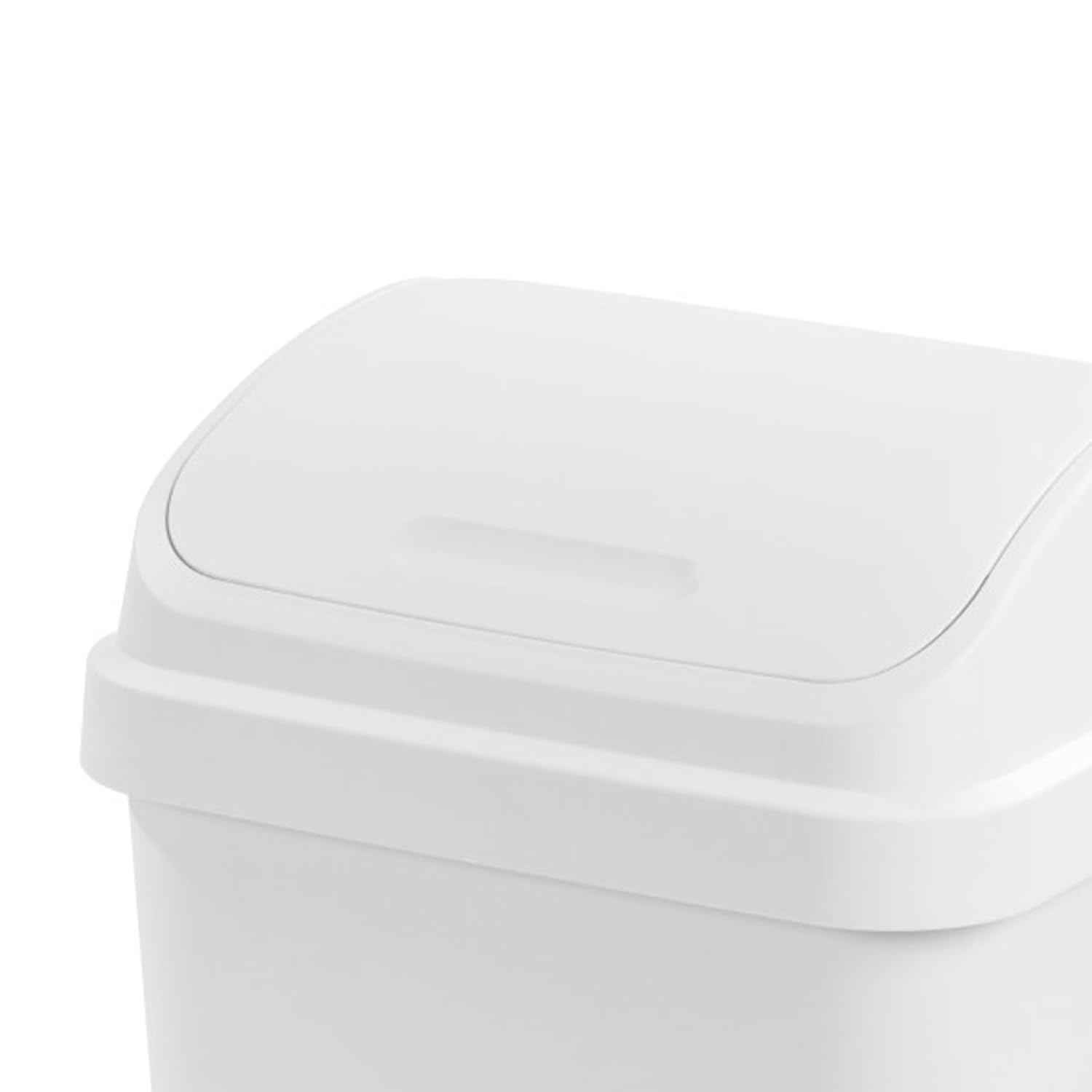 Sterilite 4-Pack Swing Top Wastebasket, Sleek Square Profile Trash Can, 13 Gallon, White - Modern
