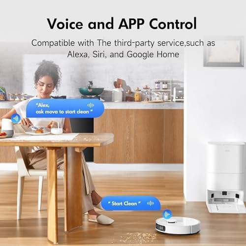 Mova S20 Ultra Robot Vacuum and Mop Combo with Dual Roller Brush, 8300Pa Suction, 140℉ Hot Water