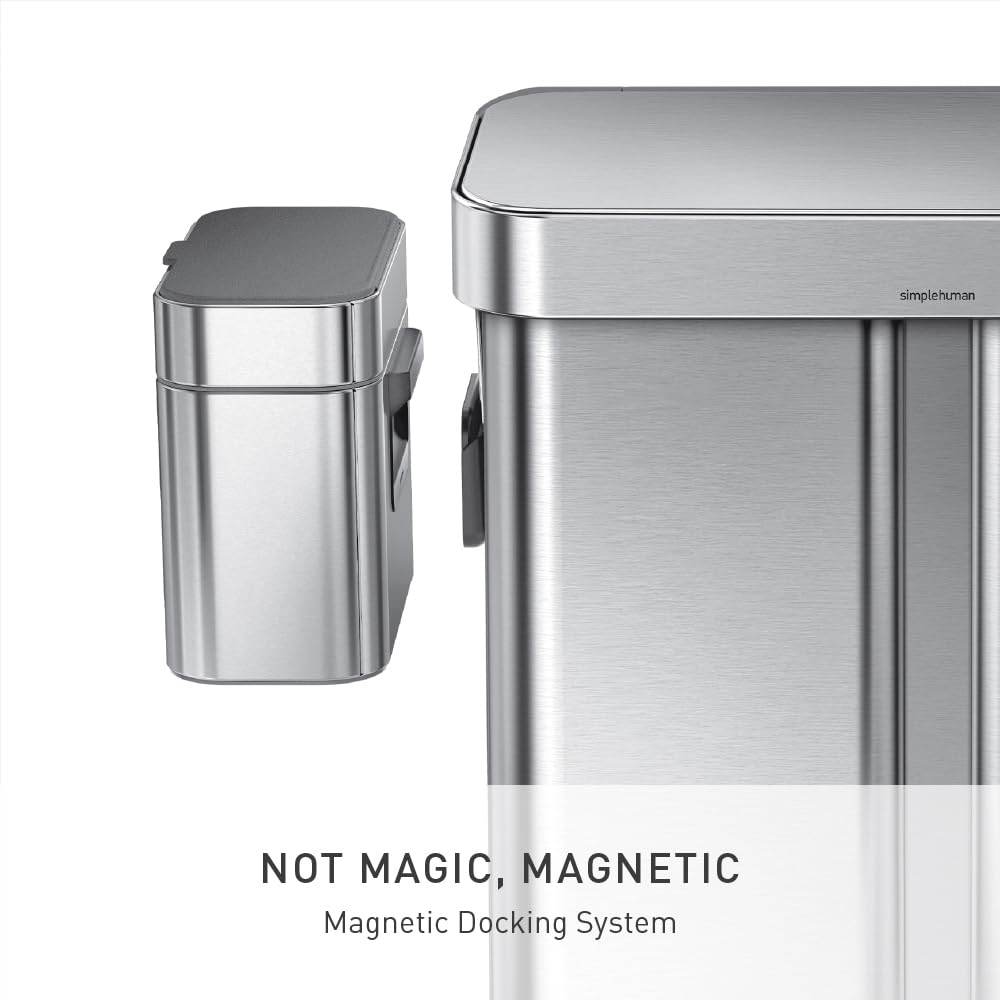 simplehuman Compost Caddy, Detachable and Countertop Bin, 4 Liter / 1.06 Gallon, Brushed Stainless