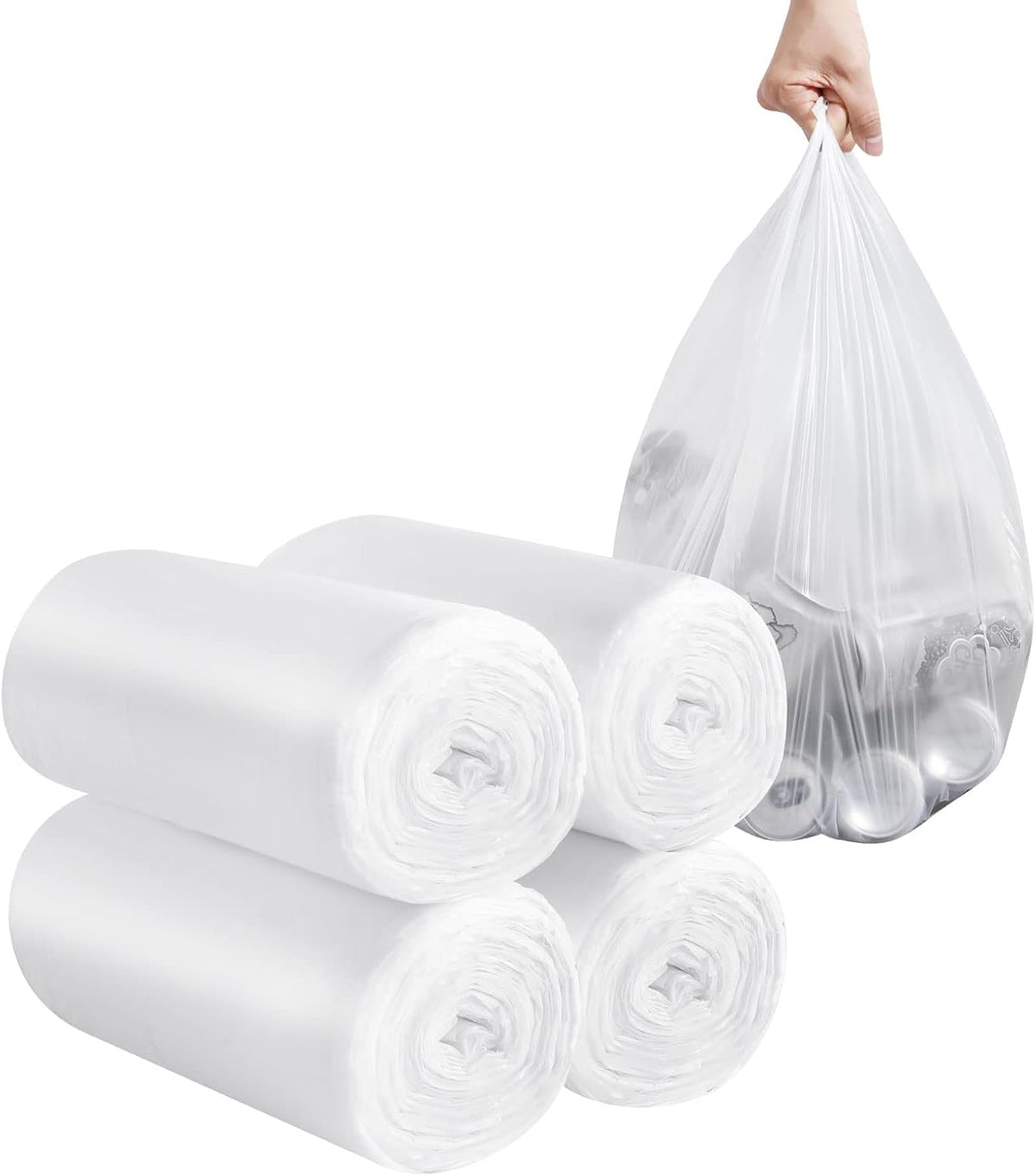 2-4 Gallon Portable Trash Bags,120 Counts Thicken portable Small Garbage Bags for Office