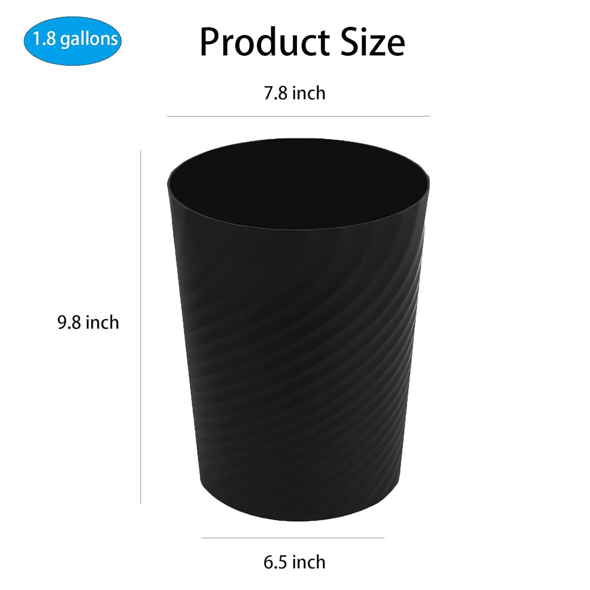 UUJOLY Plastic Small Trash Can Wastebasket, Garbage Container Basket for Bathrooms, Laundry Room