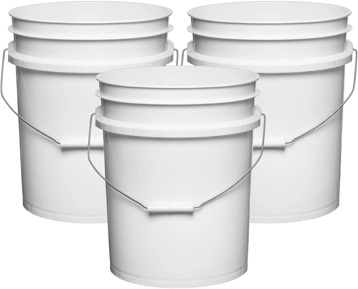 House Naturals 5 Gallon Premium HPDE Plastic Bucket - Made in USA Food Grade Storage Container, BPA