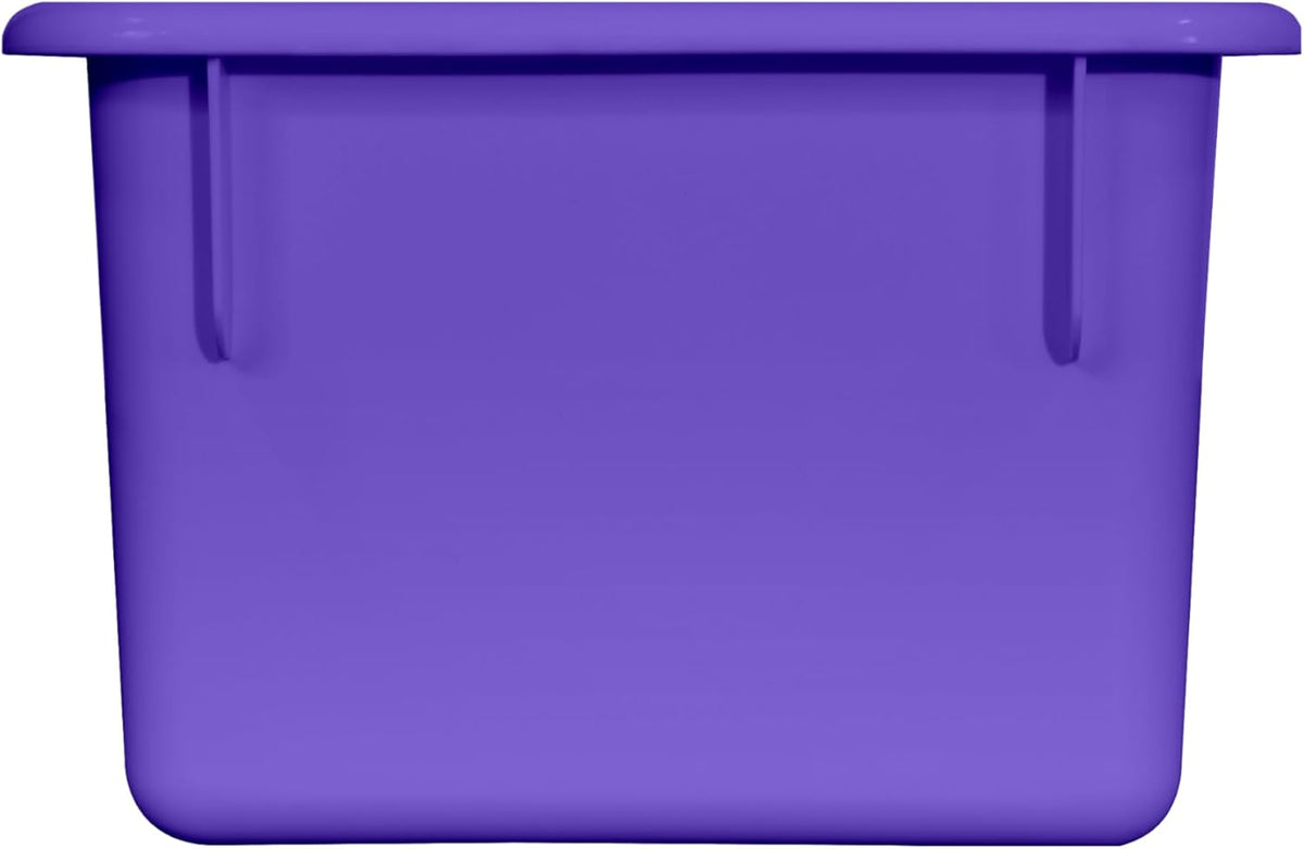 Wood Designs Cubby Storage Bin, Heavy Duty Plastic Containers for Kids Purple Cubby Tray Set of 25