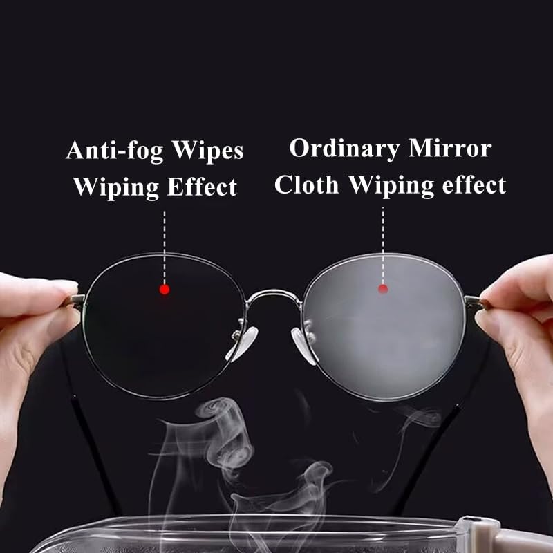 （200 PCS) Anti-Fog Lens Wipes Pre-Moistened Anti-Fog Wipes| Glasses Cleaner Safely Cleans Glasses