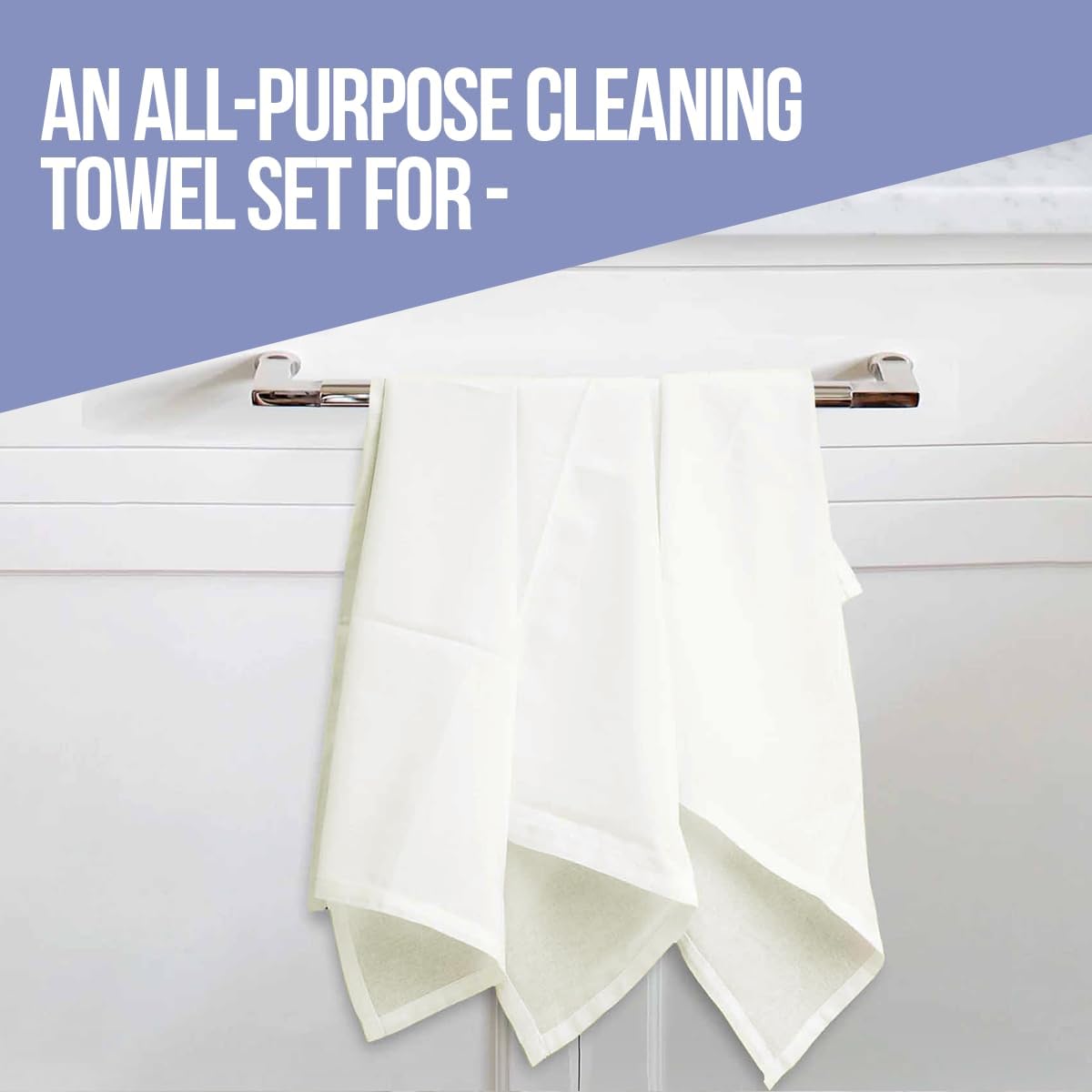 WHITEWRAP Flour Sack Towels| Tea Towel for Crafts| Kitchen Dish Cotton Blank Towel for