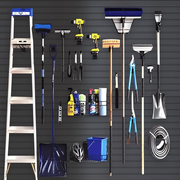NeatiEase Slatwall Panel Wall Storage Systems, 4 x 8ft Slat Wall Paneling Garage Wall Organizer
