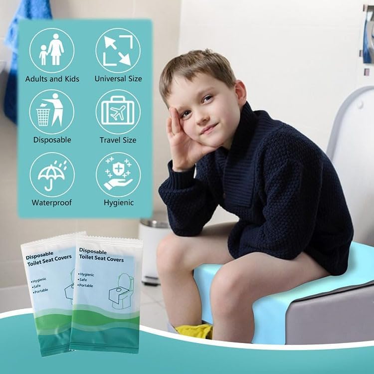 Disposable Waterproof Toilet Seat Covers (10-Pack) – Individually Wrapped XL Portable Potty Liners
