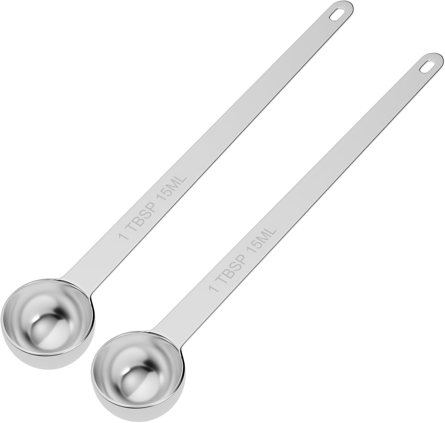 2PCS 1Tbsp(3tsp, 15ml) Extra Long Handle Measuring Spoon, Single Stainless Steel Individual Measure