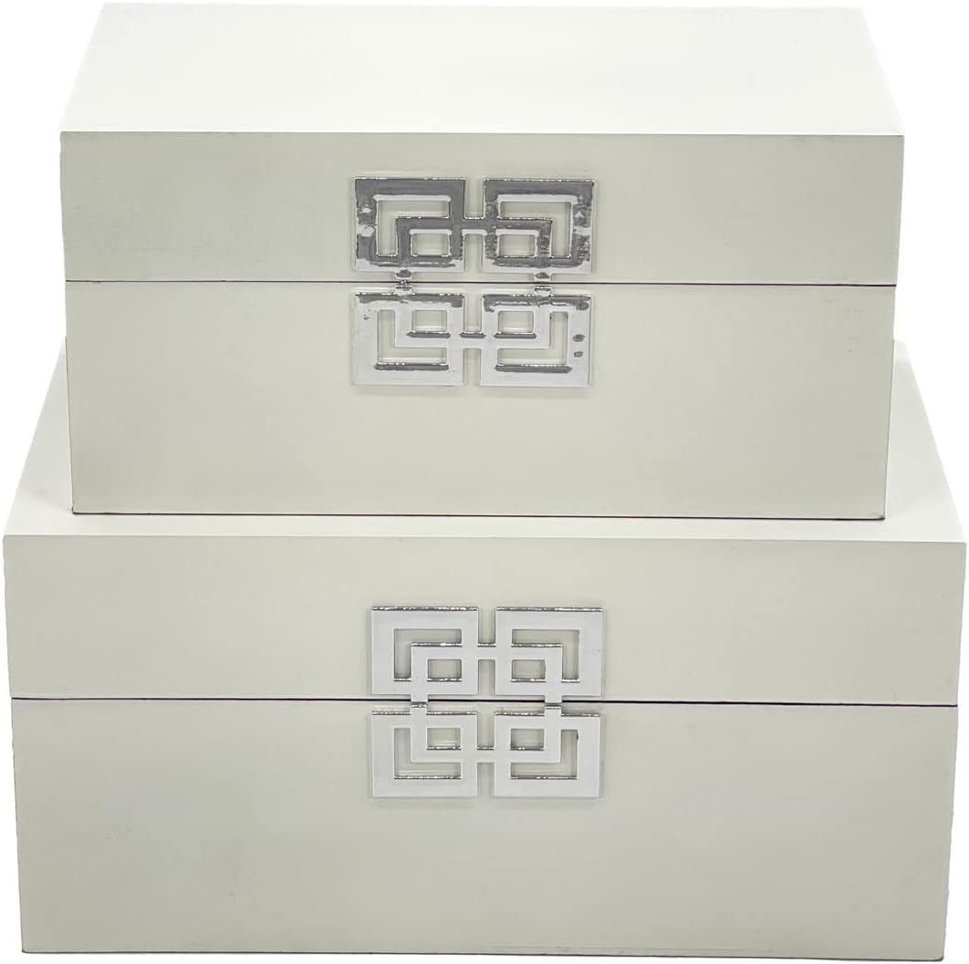 Galt International Storage Box Set Decorative Storage Box w/Hinged Lid Classic Design Wood Decor