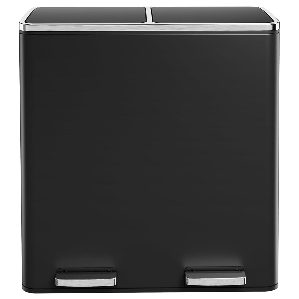AthLike 60L(16 Gal) Dual Trash Can, Stainless Steel Kitchen Garbage Can, Double Compartment