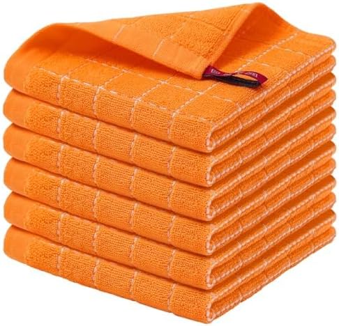Homaxy 100% Cotton Terry Kitchen Dish Cloths, Ultra Soft and Absorbent Dish Towels for Kitchen
