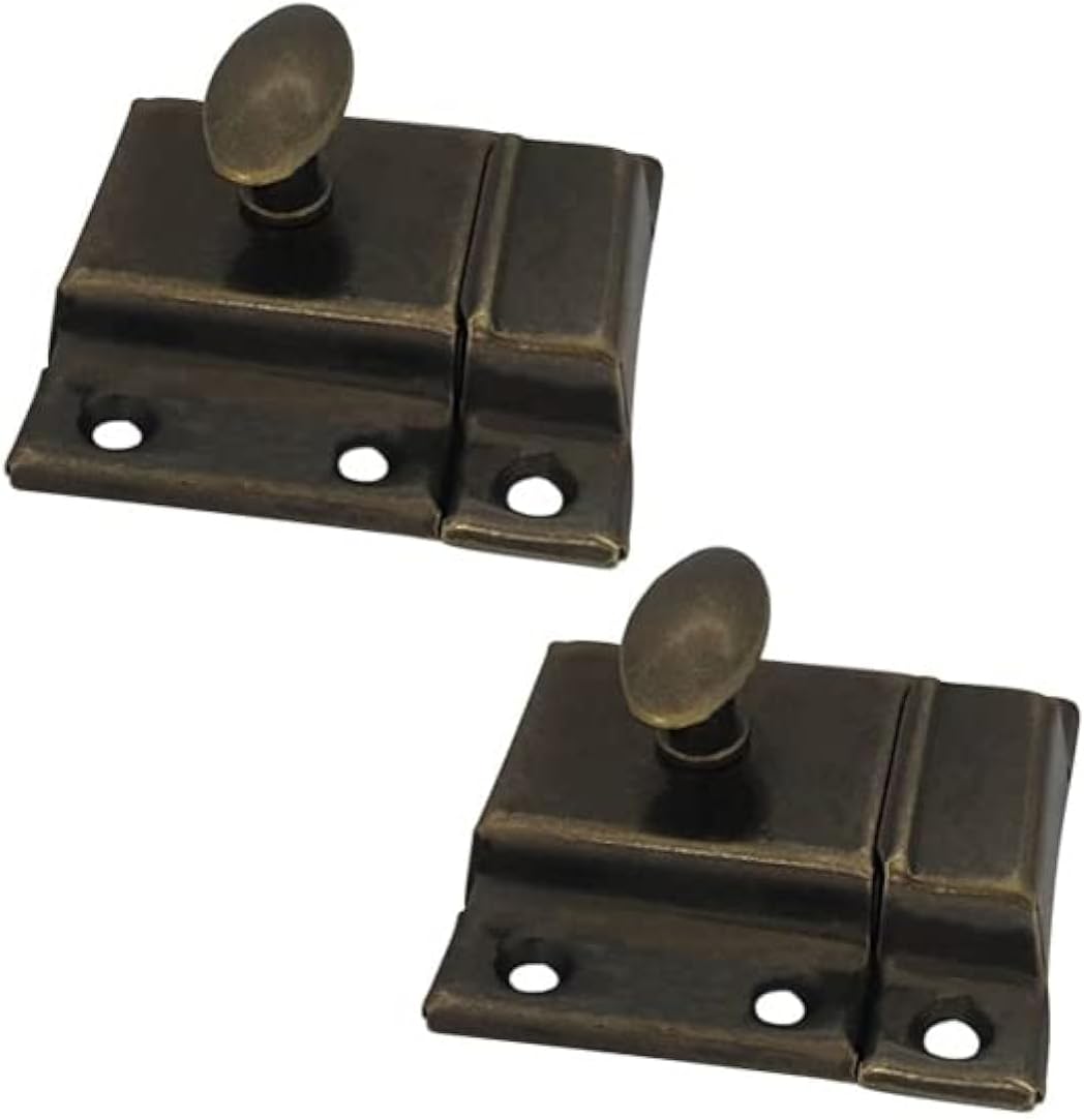 QCAA Oval Turn Cabinet Latch, for Cupboard & Other Furniture, Large, Antique Brass, Made in Taiwan