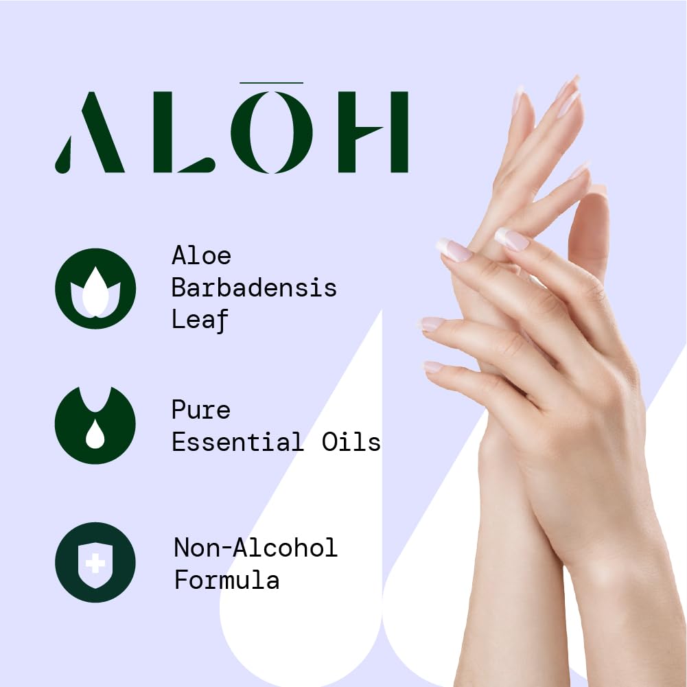 ALŌH Sanitizing Hand Gel 2-pack | Lemongrass + Aloe | 70% Alcohol Hydrating Hand Sanitizer Gel with